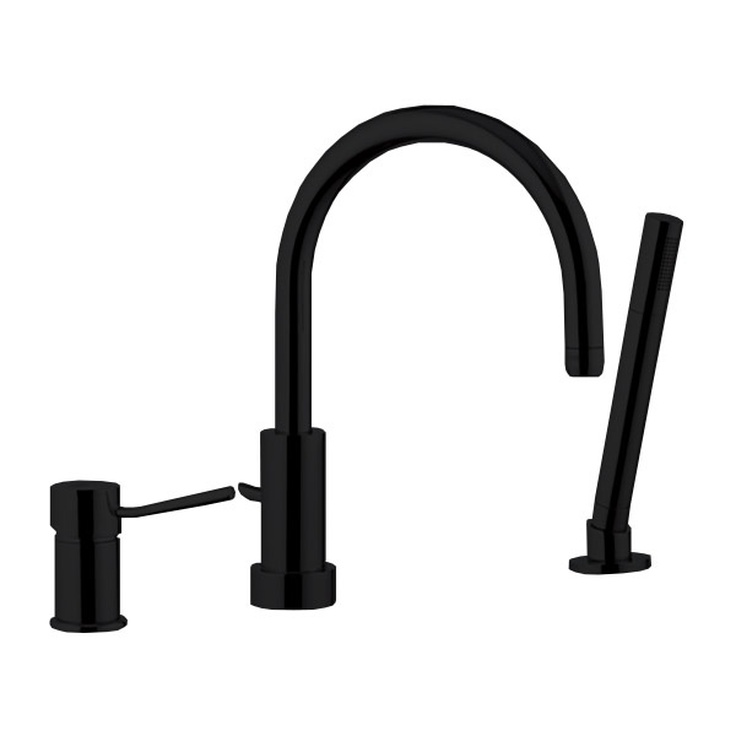 Remer Minimal N07NO Для ванны на борт ванны Чёрный матовый Смеситель для ванны, Италия - фото 1 Remer Minimal N07NO Для ванны на борт ванны Чёрный матовый Смеситель для ванны, Италия - фото 1