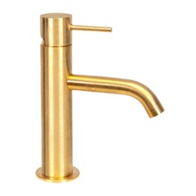 Remer X-Style X12BG Для раковины Золото брашированое Смеситель 14,6x5x17,9 см, для раковины, Италия - фото 1 - фото 1