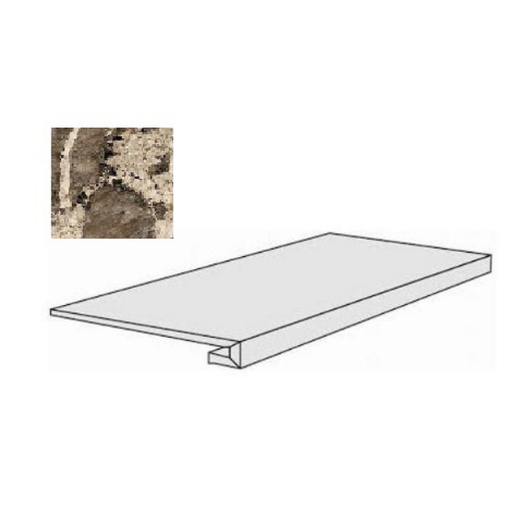 Rex Ceramiche (Florim) Heritage Luxe 775683 Flame Glossy Gradino Ступень 33x120 см, Италия, под мрамор - фото 1