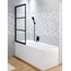 Riho Grid G004046121 Прозрачное стекло / Черный 80х150 L Шторка для ванны 10x80x150 см, Нидерланды - фото 2