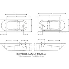 Riho Lazy B083001005 180х80 L Акриловая ванна 180x80x45 см, Нидерланды - фото 1 - фото 3