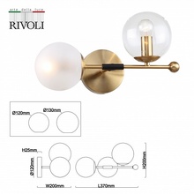 Rivoli Darlene Б0055499 Бра 37x20 см, Италия - фото 1 - фото 4