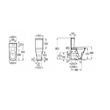 Roca The Gap 34247C00U двойной выпуск Чаша для унитаза-компакта 65x34x44 см, Испания - фото 1 - фото 2