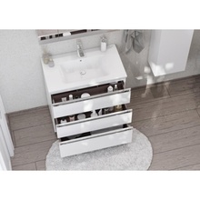 Roca The Gap 857553806 Белый глянец 80 Тумба для раковины 45,3x78,5x74,1 см, Испания - фото 1 - фото 4