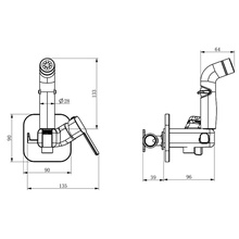 Rush Capri CA1435-99Black Встраиваемый, Черный матовый Смеситель с гигиеническим душем 13,5x9x22,3 см, для биде, Россия - фото 1 - фото 2