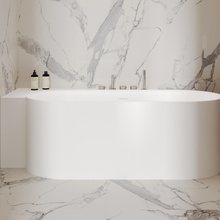 Salini Perla CL 1049202M Белый матовый 180х90 L с д/к Ванна из литьевого мрамора 180x90x60,5 см, Италия - фото 1 - фото 2