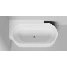 Salini Perla CL 1049202M Белый матовый 180х90 L с д/к Ванна из литьевого мрамора 180x90x60,5 см, Италия - фото 1 - фото 1