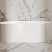 Salini Perla CL 1049203M Белый матовый 180х90 R с д/к Ванна из литьевого мрамора 180x90x60,5 см, Италия - фото 1 - фото 2