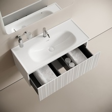 Sancos Code CD100W Белый матовый 100 Тумба для раковины 45,3x99x40 см, Италия - фото 1 - фото 3