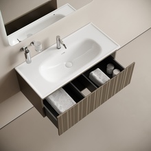 Sancos Code CD100GB Серо-бежевый 100 Тумба для раковины 45,3x99x40 см, Италия - фото 1 - фото 3