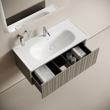 Sancos Code CD100GP Серая платина 100 Тумба для раковины 45,3x99x40 см, Италия - фото 1 - фото 3