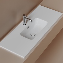 CeramicaNova Compact CN7027 Белый 100 Раковина 39,5x101x17 см, Италия - фото 1 - фото 2