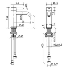 Sancos Etna SC9001GG Для раковины Вороненая сталь Смеситель 15,5x4x15,4 см, для раковины, Италия - фото 1 - фото 4