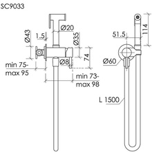 Sancos Etna SC9033BG Золото брашированное Смеситель с гигиеническим душем 9,8x8,2x18,8 см, для встраиваемых систем, Италия - фото 1 - фото 3