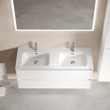 Sancos Libra LB120-2W Белый глянец 120 Тумба для раковины 45x119x50 см, Италия - фото 1 - фото 4