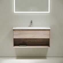 Sancos Marmi 1.0 MR1.0100EG Дуб галифакс натуральный 100 Тумба для раковины 44,5x99,5x52 см, Италия - фото 1 - фото 2