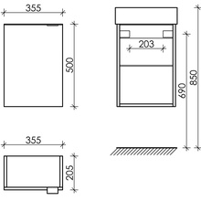 Sancos Mini MN35WR Белый глянец 35 R Тумба для раковины 20,5x35,5x50 см, Италия - фото 1 - фото 4
