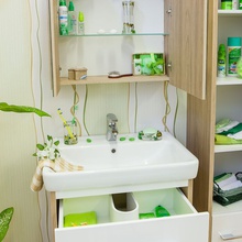 Sanflor Ларго С0002108 Швейцарский вяз / Белый  70 Тумба для раковины 44x64,8x85 см, Россия - фото 1 - фото 3