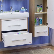 Sanflor Ларго С0002121 Швейцарский вяз / Белый  60 Тумба для раковины 39,5x55,8x51,8 см, Россия - фото 1 - фото 4