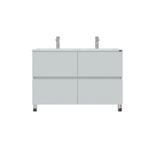 СанТа Марс 120 напольная, с ящиками, глянцевая белая Тумба для раковины 44,7x118,8x80 см, Россия - фото 1 - фото 1