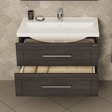 СанТа Венера 221014 80 Дуб шале графит Тумба для раковины 44x78x52 см, Россия - фото 1 - фото 2