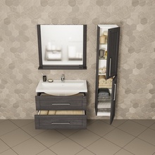СанТа Венера 221014 80 Дуб шале графит Тумба для раковины 44x78x52 см, Россия - фото 1 - фото 4