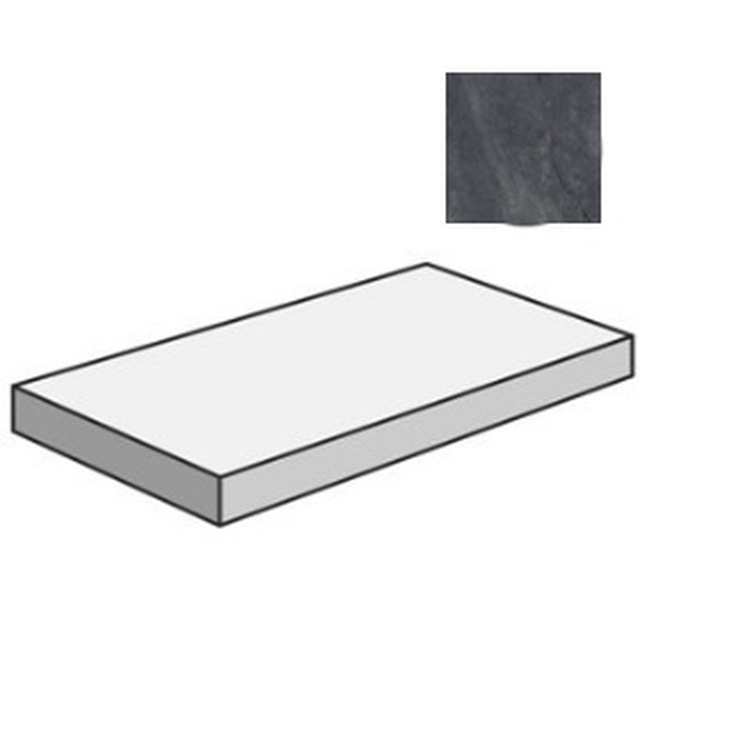 Sant Agostino Bergstone CSAGDBBL12 Gradone Angolare Dx Black Угловая ступень 33x120 см, Италия, под камень  - фото 1