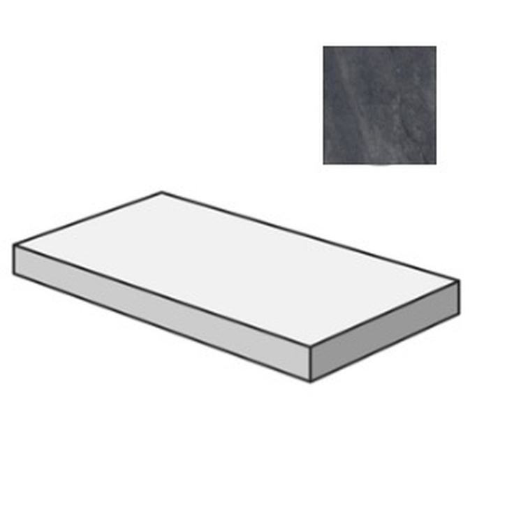 Sant Agostino Bergstone CSAGSBBL12 Gradone Angolare Sx Black Угловая ступень 33x120 см, Италия, под камень  - фото 1