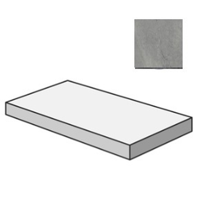 Sant Agostino Bergstone CSAGSBDA12 Gradone Angolare Sx Dark Угловая ступень 33x120 см, Италия, под камень  - фото 1