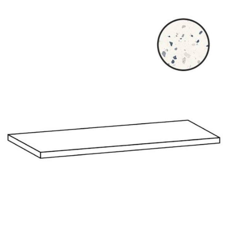 Sant Agostino Deconcrete CSAGSDMW12 Ang Gradone De Medium Sx White Угловая ступень 33x120 см, Италия, терраццо - фото 1 Sant Agostino Deconcrete CSAGSDMW12 Ang Gradone De Medium Sx White Угловая ступень 33x120 см, Италия, терраццо - фото 1