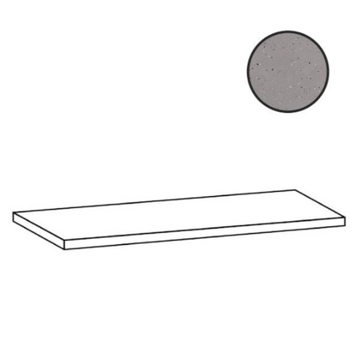 Sant Agostino Deconcrete CSAGSDIG12 Ang Gradone De Micro Sx Grey Угловая ступень 33x120 см, Италия, терраццо - фото 1