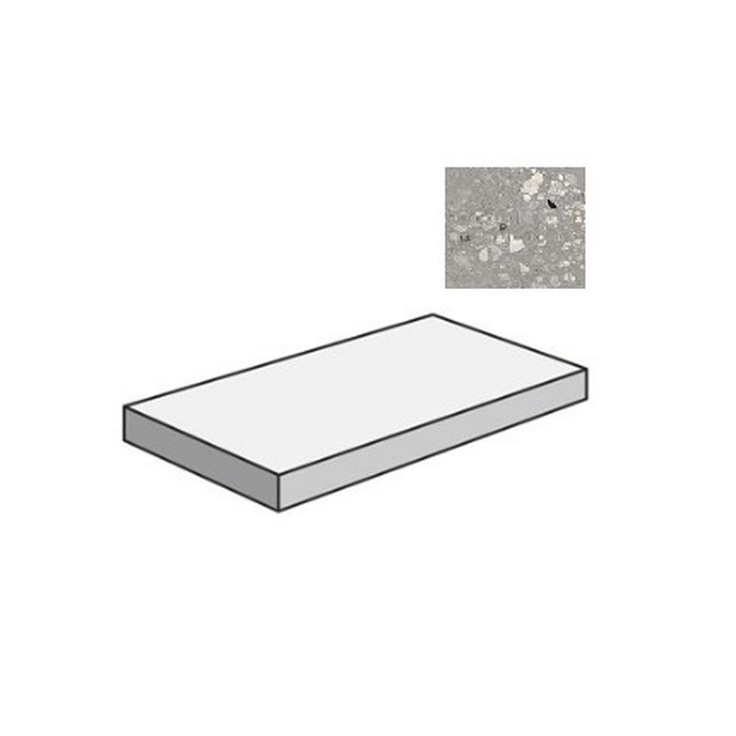 Sant Agostino Logico CSAGDCGY12 Gradone Angolare Dx Cosmo Grey Угловая ступень 33x120 см, Италия, терраццо - фото 1 Sant Agostino Logico CSAGDCGY12 Gradone Angolare Dx Cosmo Grey Угловая ступень 33x120 см, Италия, терраццо - фото 1