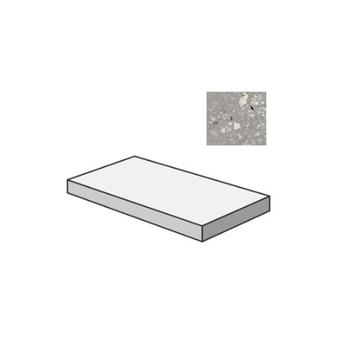 Sant Agostino Logico CSAGSCGY12 Gradone Angolare Sx Cosmo Grey Угловая ступень 33x120 см, Италия, терраццо - фото 1