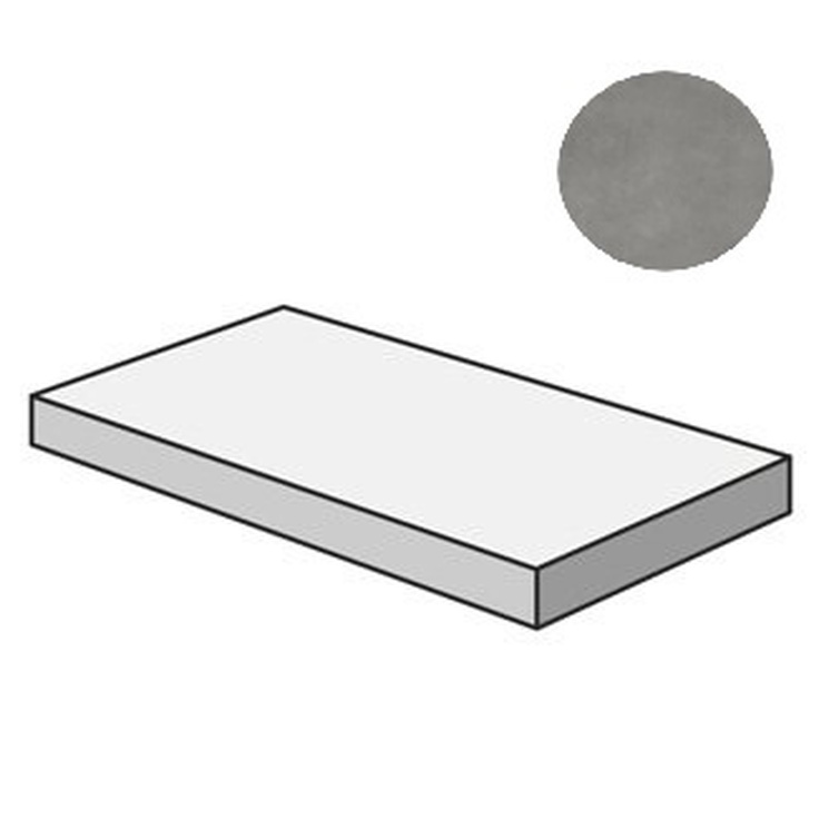 Sant Agostino Sable CSAGASSY12 Gradone Angolare 120 Sx Grey Угловая ступень 33x120 см, Италия, под бетон  - фото 1