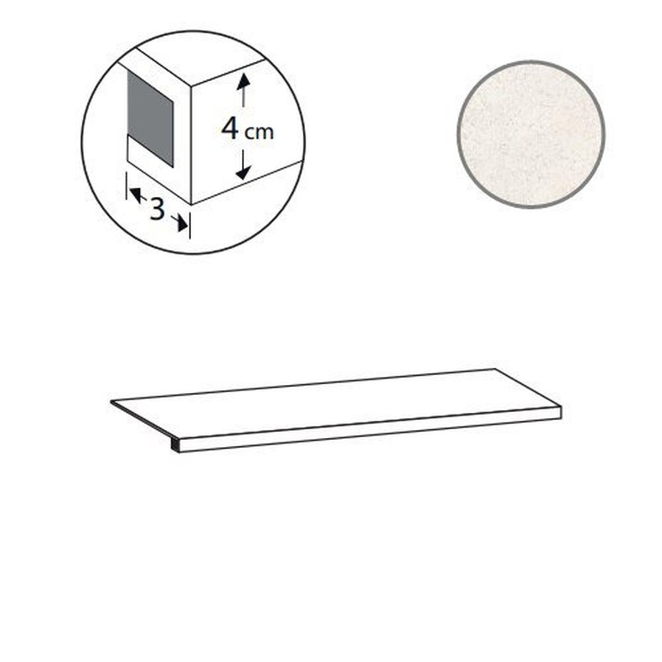Sant Agostino Silkystone CSAGSKLI12 Gradone Light Ступень 33x120 см, Италия, под камень  - фото 1