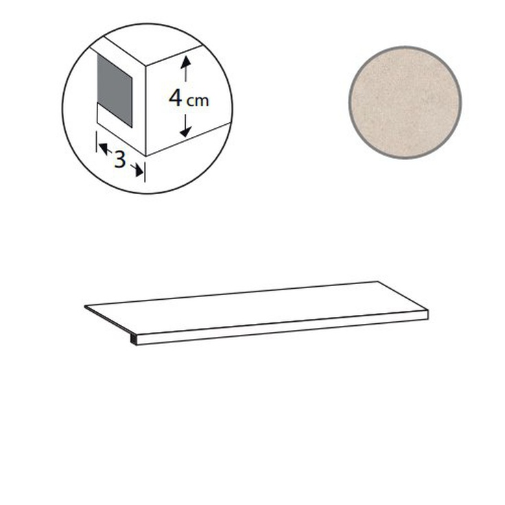 Sant Agostino Silkystone CSAGSKSA12 Gradone Sand Ступень 33x120 см, Италия, под камень - фото 1 Sant Agostino Silkystone CSAGSKSA12 Gradone Sand Ступень 33x120 см, Италия, под камень - фото 1