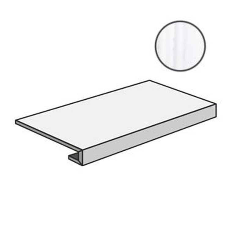 Sant Agostino Themar CSAGRBLA12 Gradone Bianco Lasa Ступень 33x120 см, Италия, под мрамор - фото 1