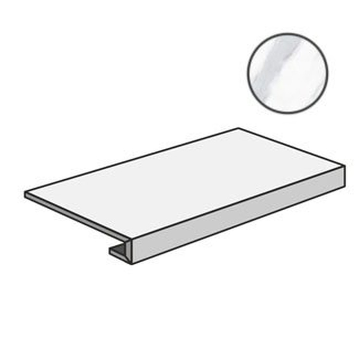 Sant Agostino Themar CSAGRSVE12 Gradone Statuario Venato Ступень 33x120 см, Италия, под мрамор - фото 1