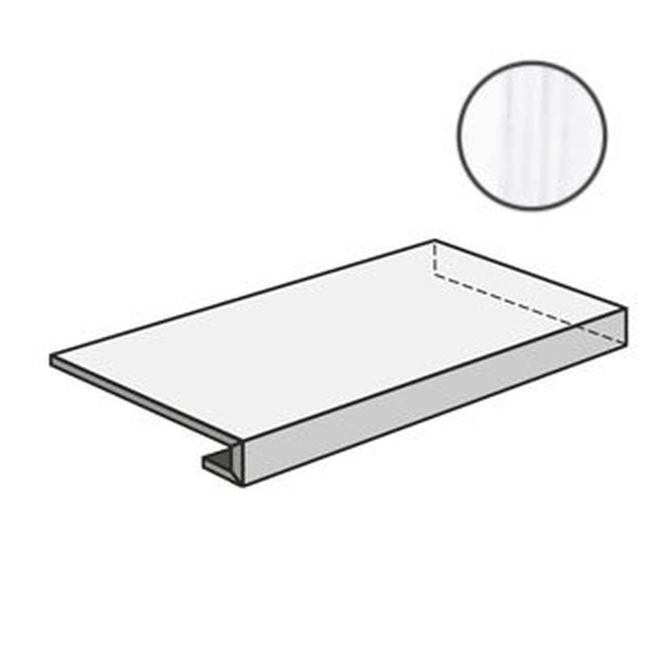 Sant Agostino Themar CSAGADBS12 Gradone Ang DX Bianco Lasa Угловая ступень 33x120 см, Италия, под мрамор - фото 1