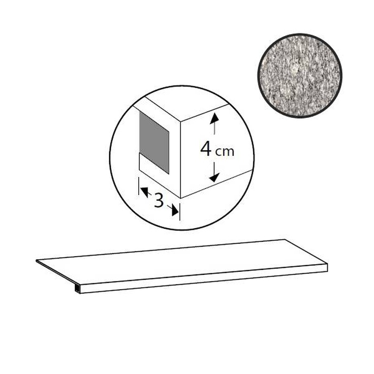 Sant Agostino Unionstone CSAGLOGR12 Gradone London Grey Ступень 33x120 см, Италия, под камень  - фото 1