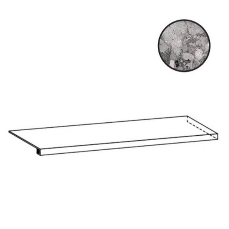 Sant Agostino Venistone CSAGADVD12 Angolare Gradone Dx Dark Угловая ступень 33x120 см, Италия, терраццо - фото 1