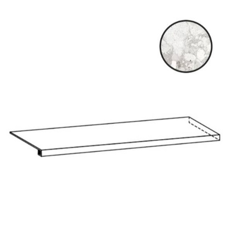 Sant Agostino Venistone CSAGADVP12 Angolare Gradone Dx Pearl Угловая ступень 33x120 см, Италия, терраццо - фото 1