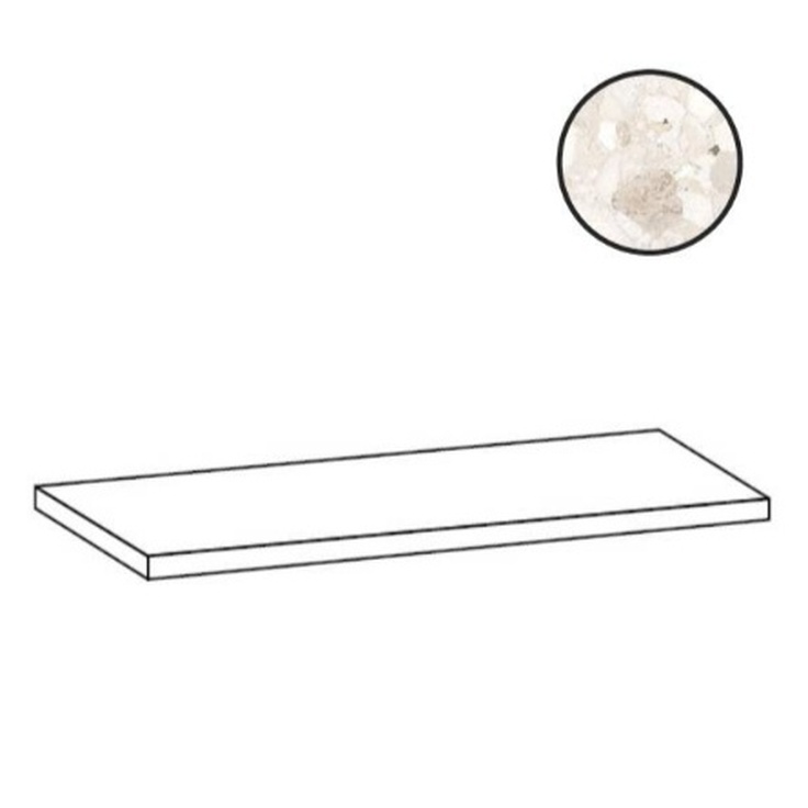 Sant Agostino Venistone CSAGASVI12 Angolare Gradone Sx Ivory Угловая ступень 33x120 см, Италия, терраццо - фото 1
