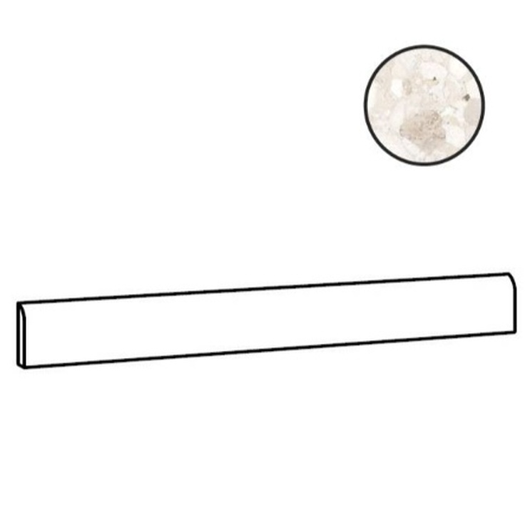 Sant Agostino Venistone CSABVEIV90 Battiscopa Ivory Nat Плинтус 7,3x89 см, Италия, терраццо - фото 1