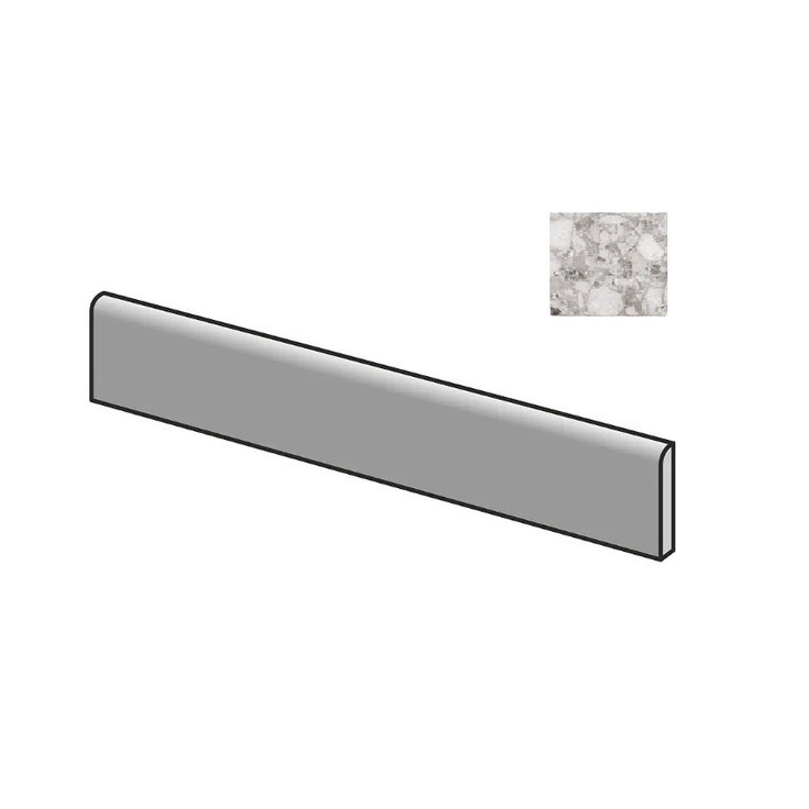 Sant Agostino Venistone CSABVEYK60 Battiscopa Grey Kry Плинтус 7,3x60 см, Италия, терраццо - фото 1