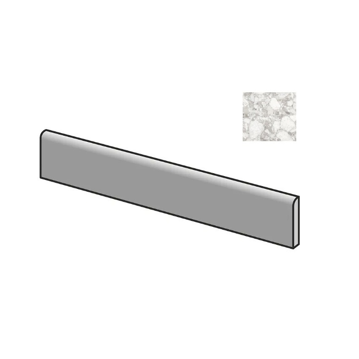 Sant Agostino Venistone CSABVEPK60 Battiscopa Pearl Kry Плинтус 7,3x60 см, Италия, терраццо - фото 1