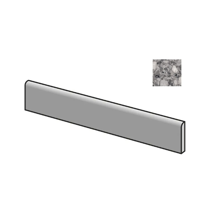 Sant Agostino Venistone CSABVEDA60 Battiscopa Dark Плинтус 7,3x60 см, Италия, терраццо - фото 1