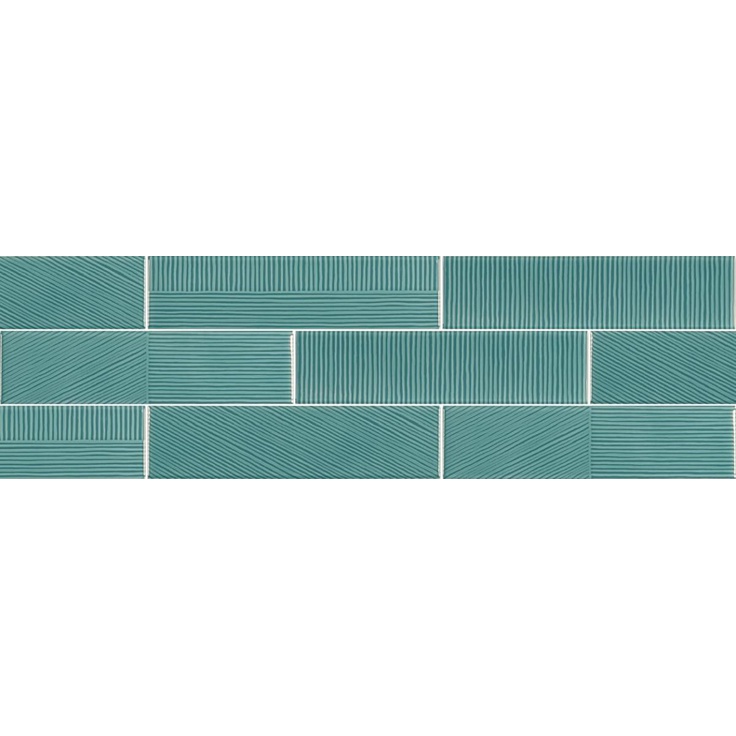 Sant Agostino Decorline CSASBEM730 Stripebrick Emerald Декор 7,3x30 см, Италия - фото 1