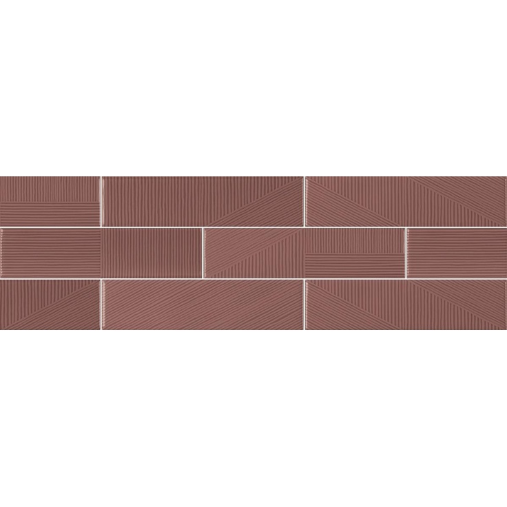 Sant Agostino Decorline CSASBEA730 Stripebrick Mauve Декор 7,3x30 см, Италия - фото 1