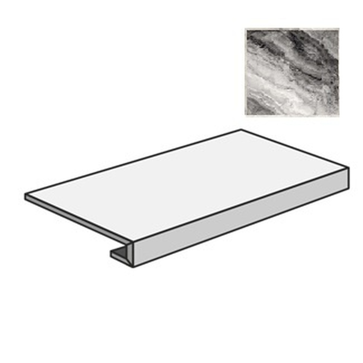 Sant Agostino Mystic CSAGMYDA12 Nat Dark Ступень 33x120 см, Италия, под мрамор - фото 1